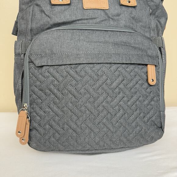 JOLLITO Gray Diaper Bag Backpack w/ Changing Station – Large, New No Box - Picture 6 of 15